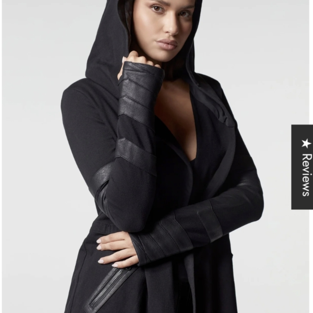 Blanc Noir Black Trench Coat for Women - Picture 5 of 9